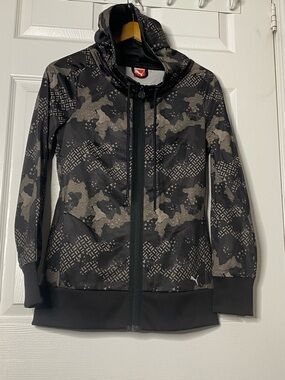 Puma Black and Gray Camo Zip Hoodie #5